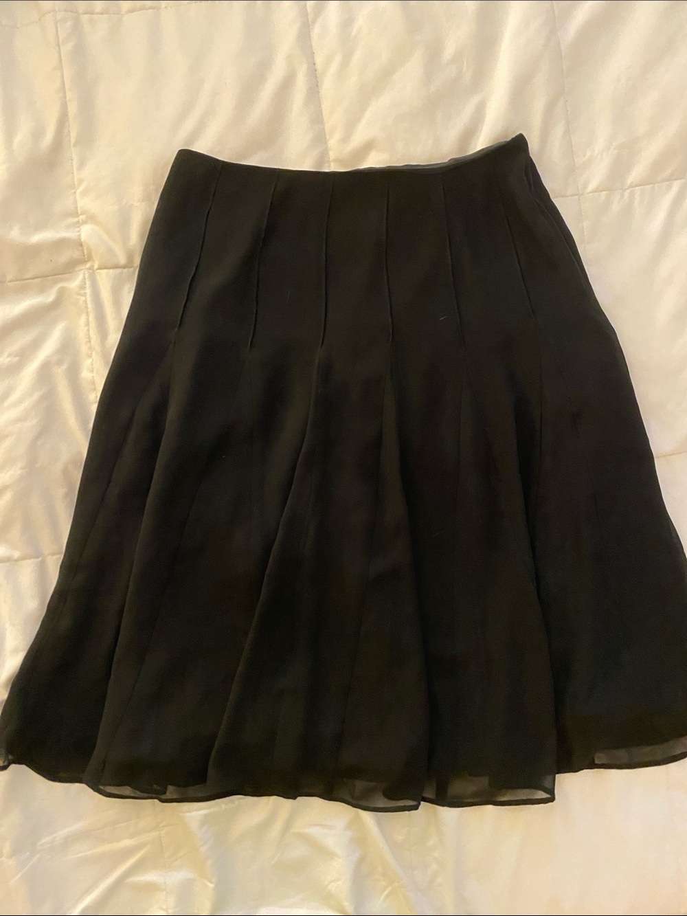 Black Pleated Circle Skirt - Women